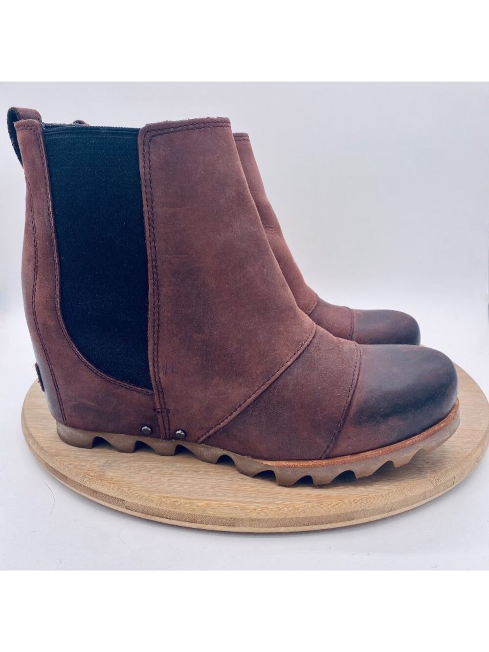 Sorel Boots Womens 8 Purple Leather Wedge Lea Ankle Waterproof Hiking